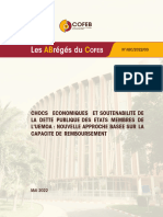 Chocs Economiques Et Soutenabilite de La Dette Publique Des Etats Membres de L'uemoa