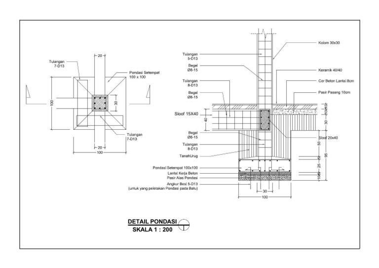 07 Detail Pondasi | PDF