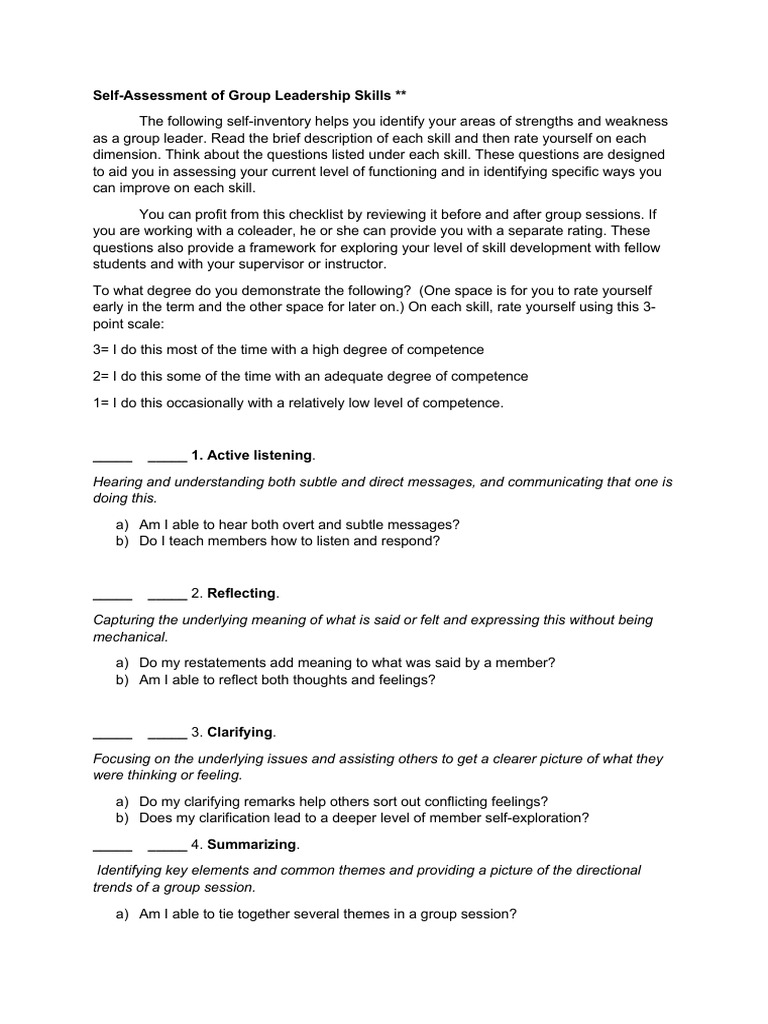 Types Of Group Leadership Skills Pdf