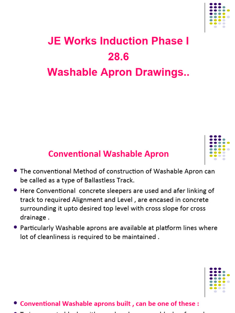 28.6 PH I Washable Apron, BLT | PDF | Concrete | Rail Transport