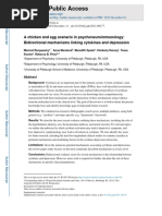 A Chicken and Egg Scenario in Psychoneuroimmunology - Bidirectional Mechanisms Linking Cytokines and Depression