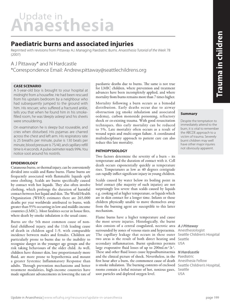 Burn in Pediatric PDF Burn Injury