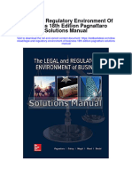 Legal and Regulatory Environment of Business 18th Edition Pagnattaro Solutions Manual