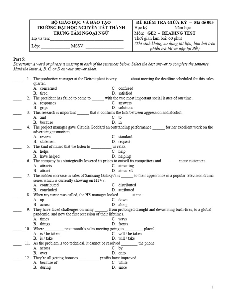 Sentence Completion Practice Test | PDF | Dentistry | Health Sciences
