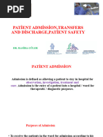 Patient Admission Discharge and Patient Discharge Patient Safety