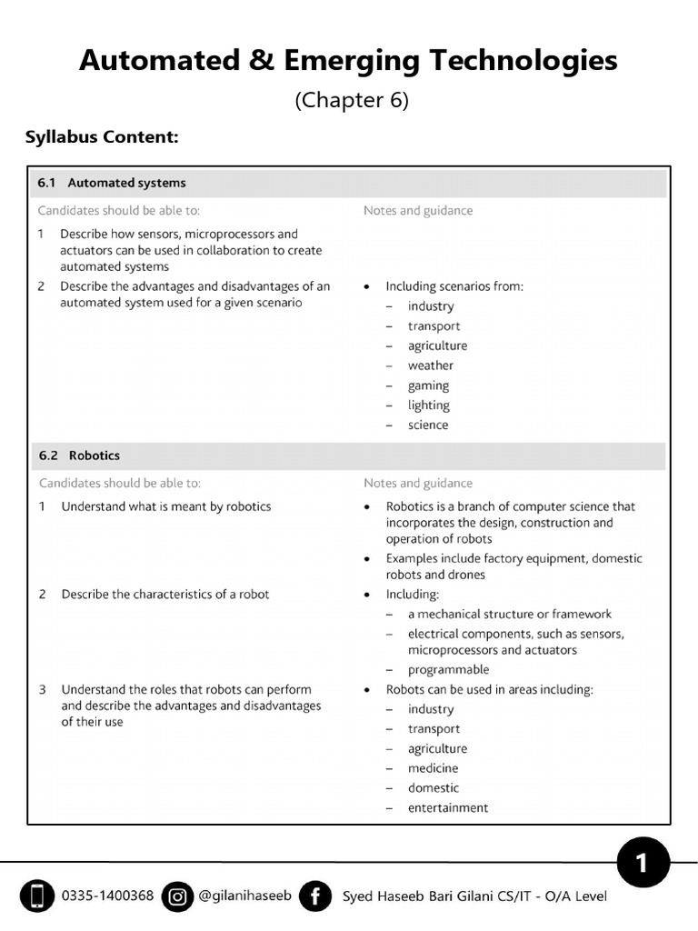 Chapter 6 - Automated & Emerging Technologies | PDF | Automation ...