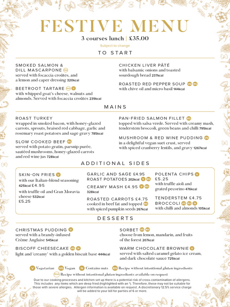 Gusto Festive Menu Highlights | PDF | Food And Drink | European Cuisine