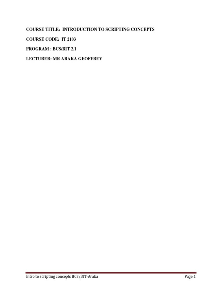Introduction To Scripting Concepts | PDF | Dynamic Web Page | Java Script