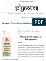 Worker's Participation in Management - Simplynotes