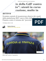 Blitz GDF Contro Il "Pezzotto" - Utenti in Corso Di Identificazione