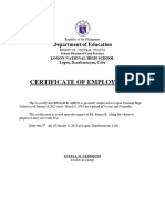 Cetificate of Employment