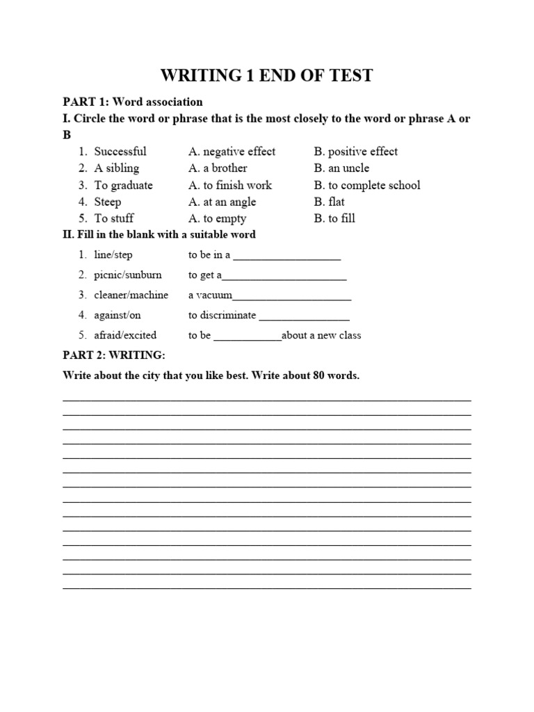 Writing Test PDF