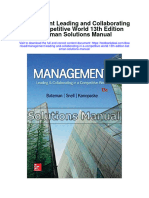 Management Leading and Collaborating in A Competitive World 13th Edition Bateman Solutions Manual