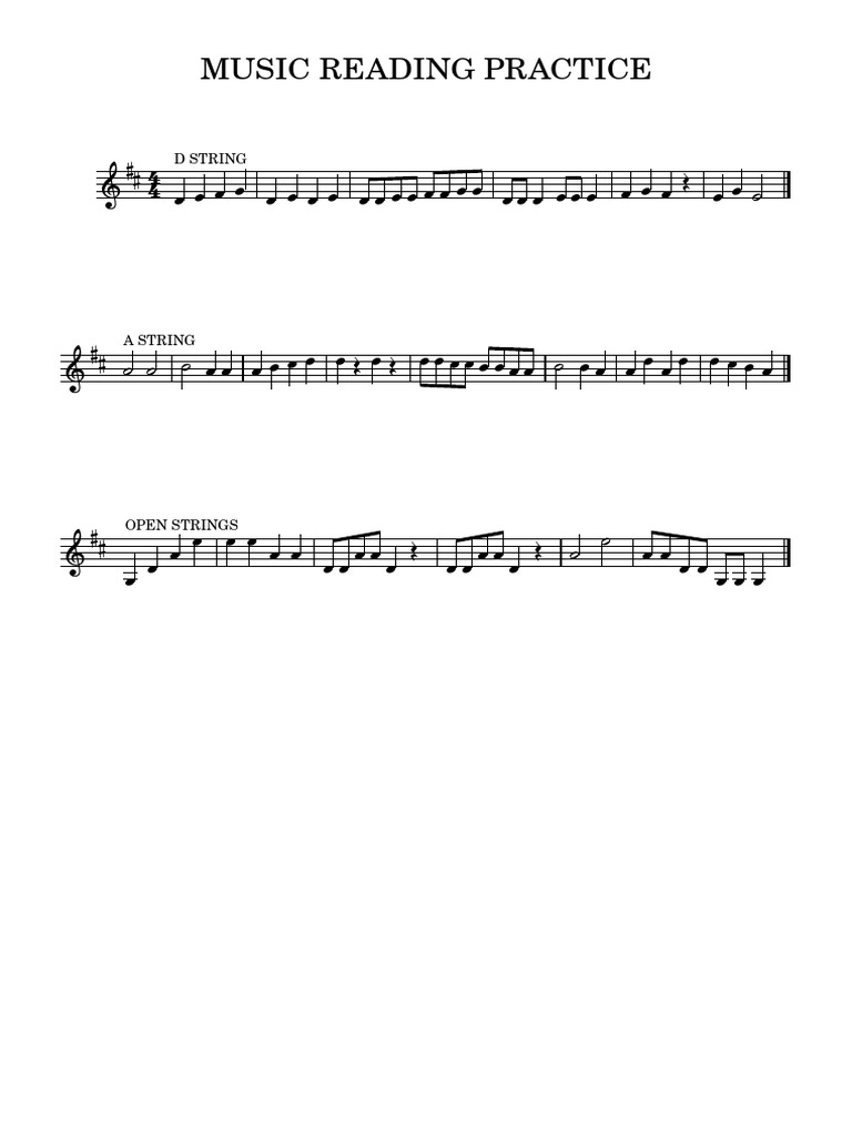 Music Reading Practice | PDF