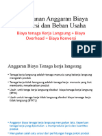 Anggaran Biaya Konversi Dan Beban Usaha