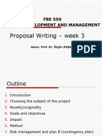 Proposal Writing - Week 3: FBE 550 Project Devlopment and Management