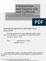 Non Homogeneous Differential Equation With Constant Coefficients