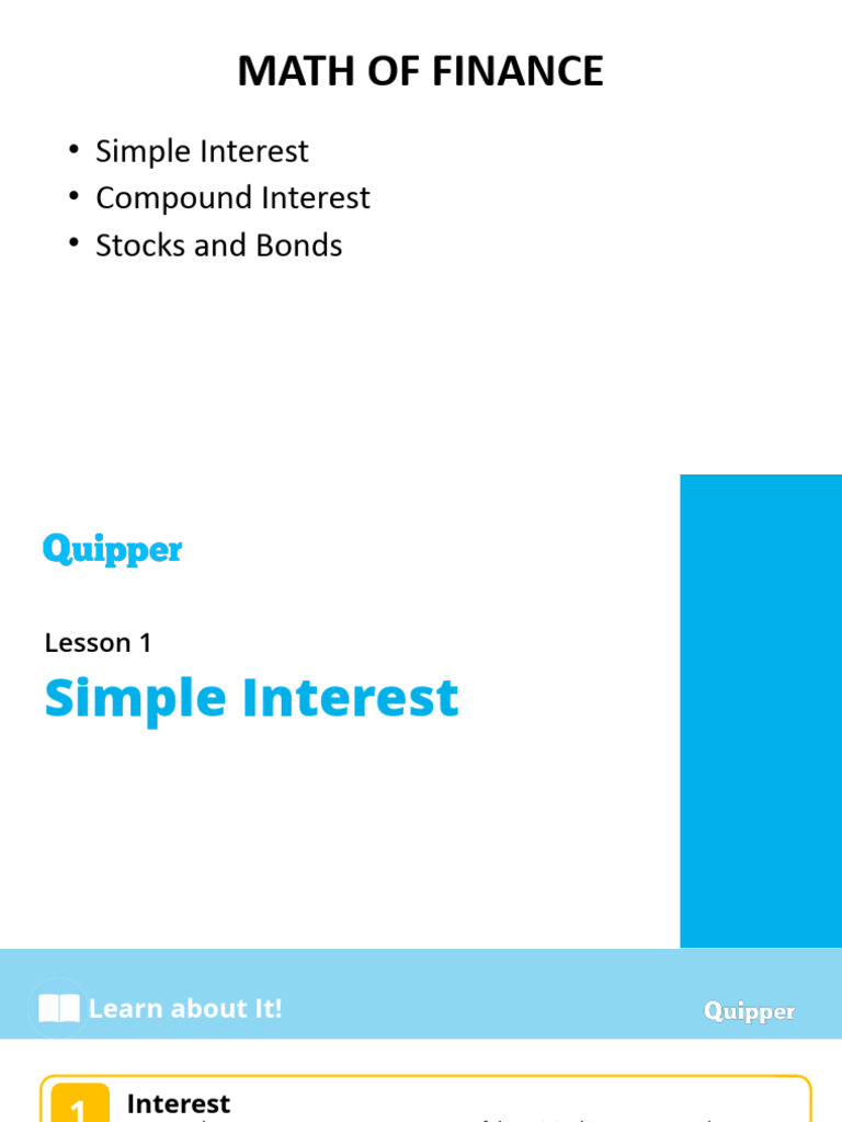 Simple Interest Table Example