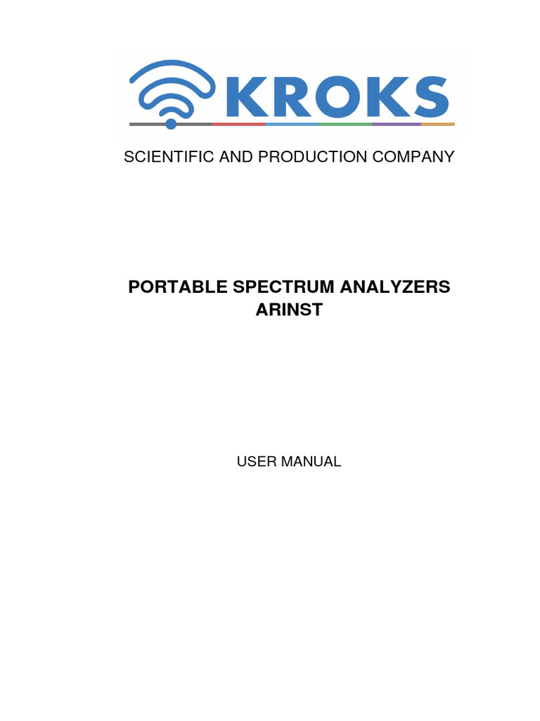 Manual-Spectrum Analyzer Arinst SSA-TG R2-ENG | PDF | Decibel | Tablet ...