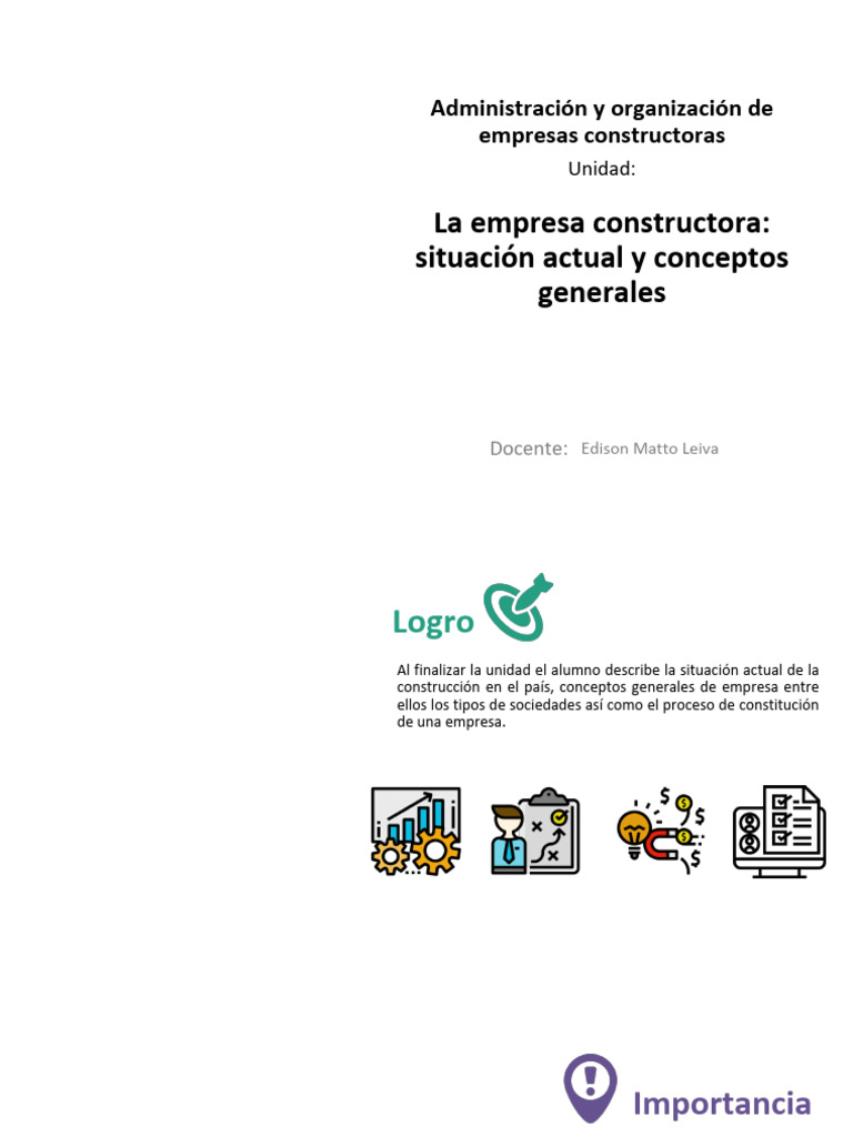 U1 - La Empresa Constructora Situación Actual y Conceptos Generales ...