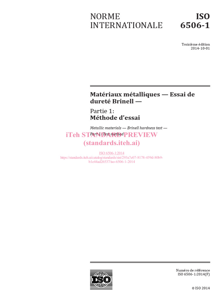 Iso 6506-1 | PDF | Dureté (matériau) | Génie du bâtiment