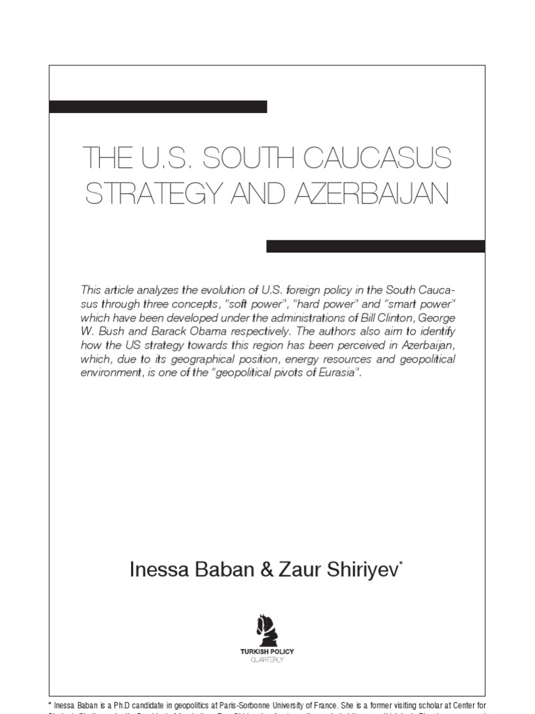 U.S. Strategy in the South Caucasus | PDF | Azerbaijan | Armenia