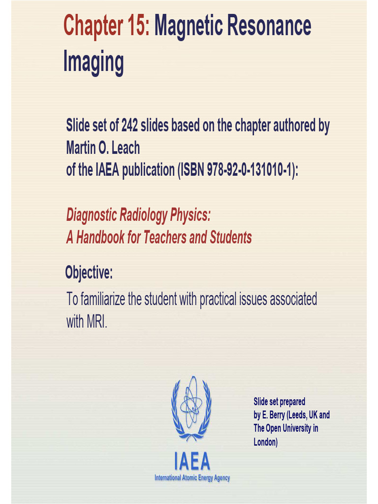 Chapter 15 | PDF | Medical Imaging | Magnetic Resonance Imaging