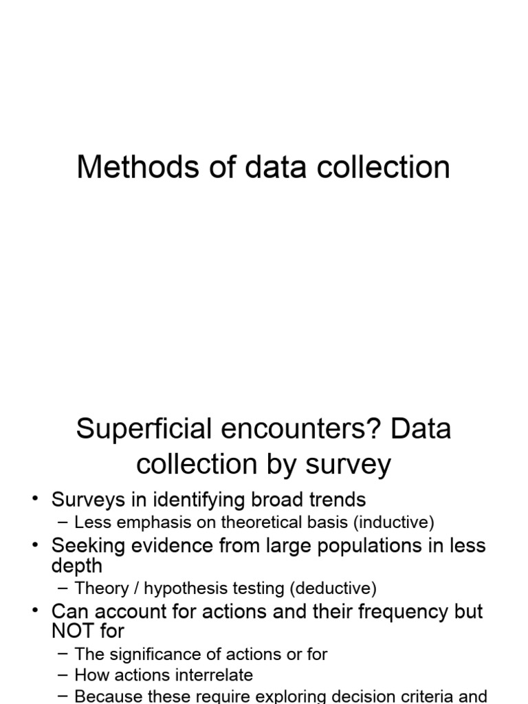 Methods of Data Collection PDF Survey Methodology Cognitive Science