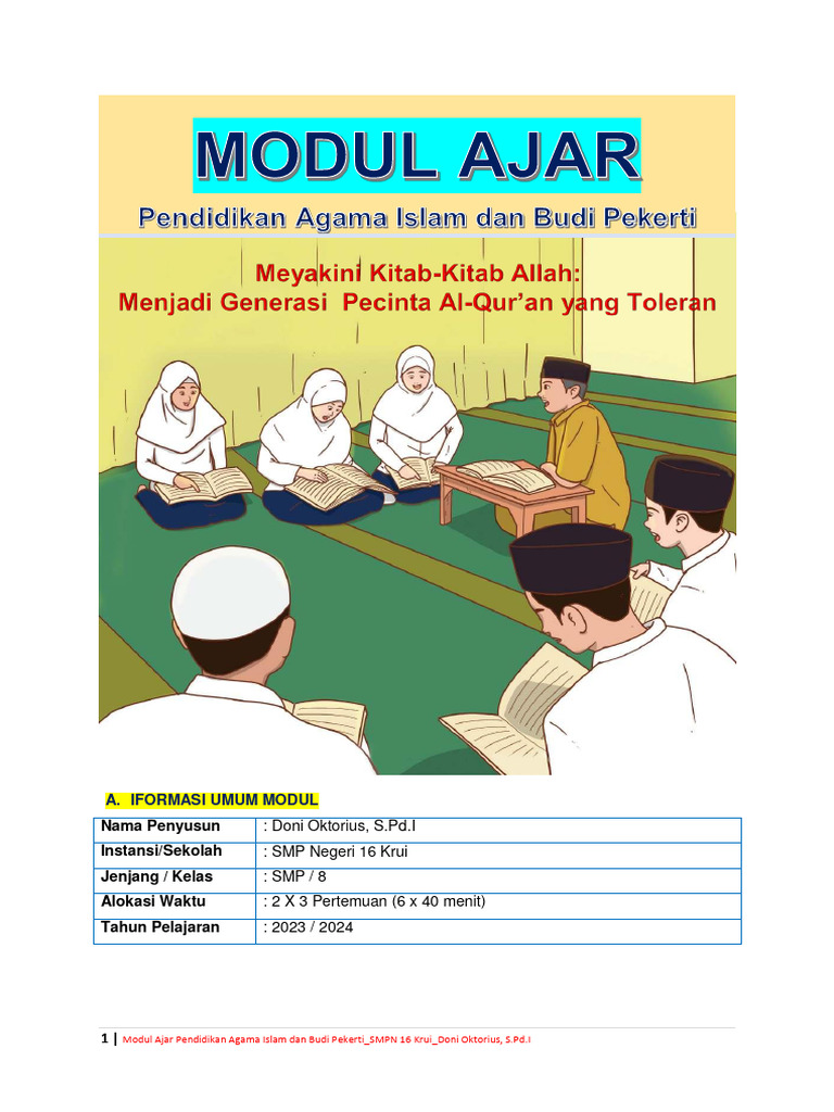 MA BAB 2 Meyakini Kitab-Kitab Allah Menjadi Generasi Pecinta Al-Qur'an ...