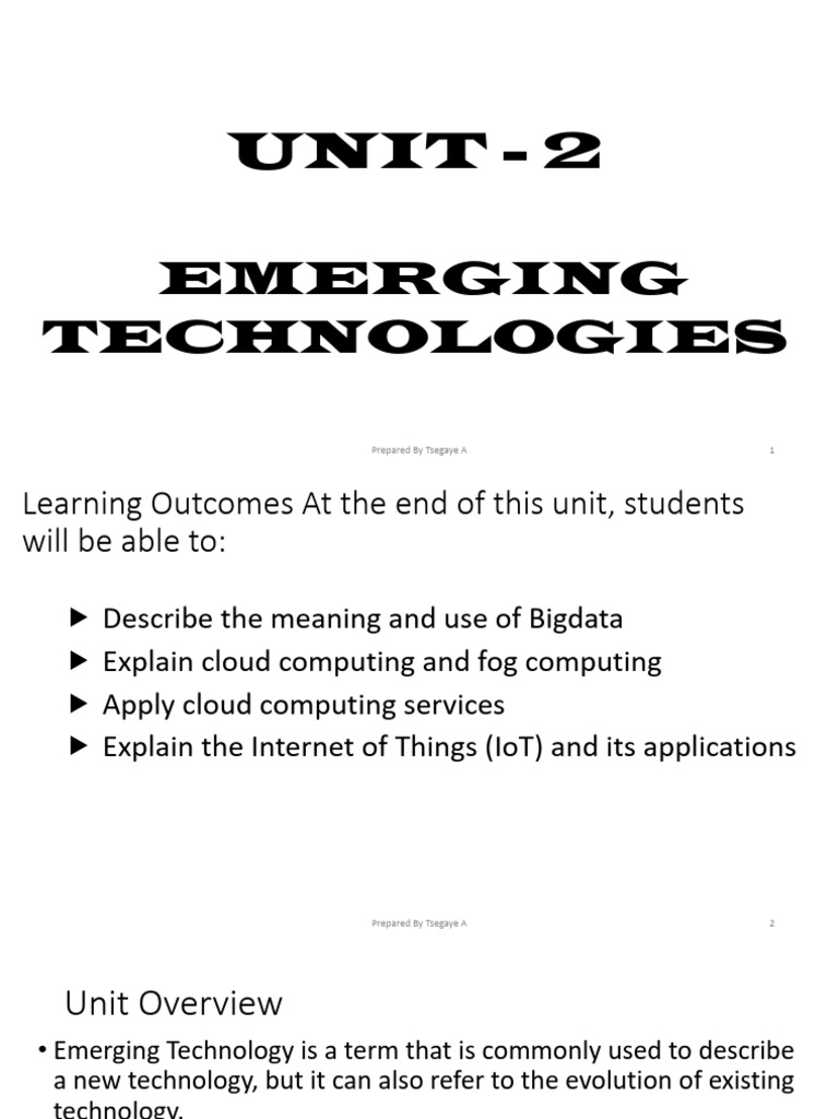 UNIT 2 Emerging Technology | PDF | Cloud Computing | Internet Of Things