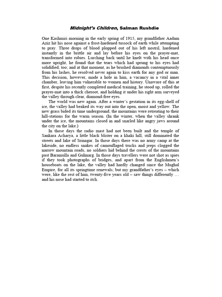 Midnight's Children Salman Rushdie PDF document page