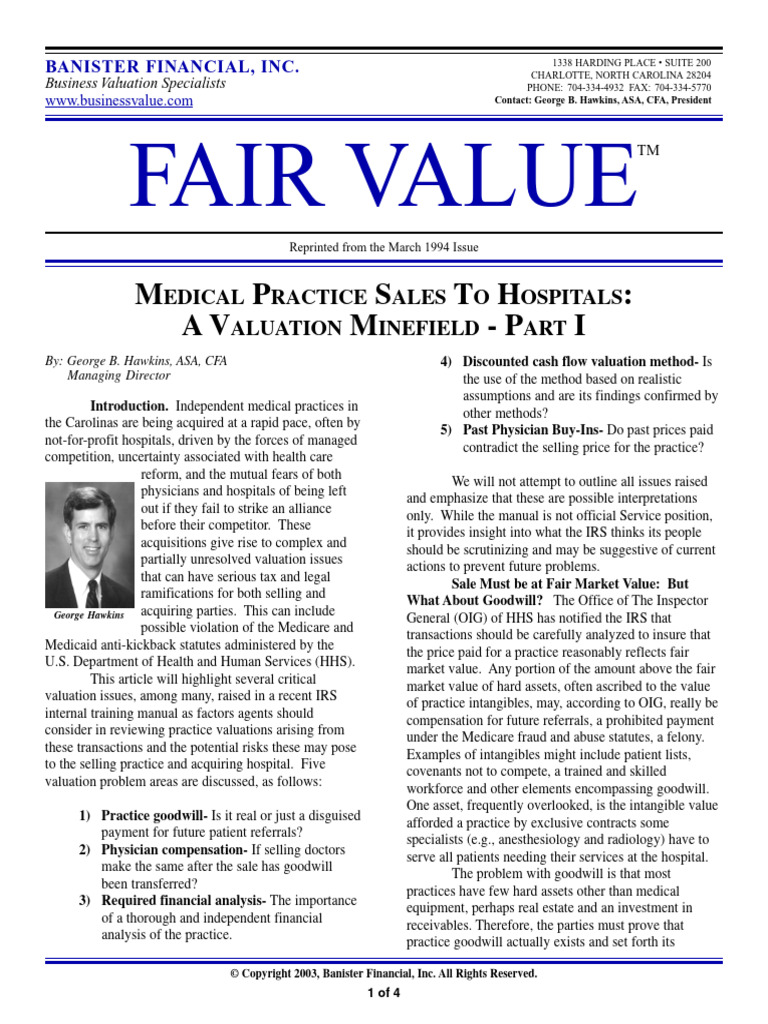 Medical Practice Sales I | PDF | Valuation (Finance) | Discounted Cash Flow