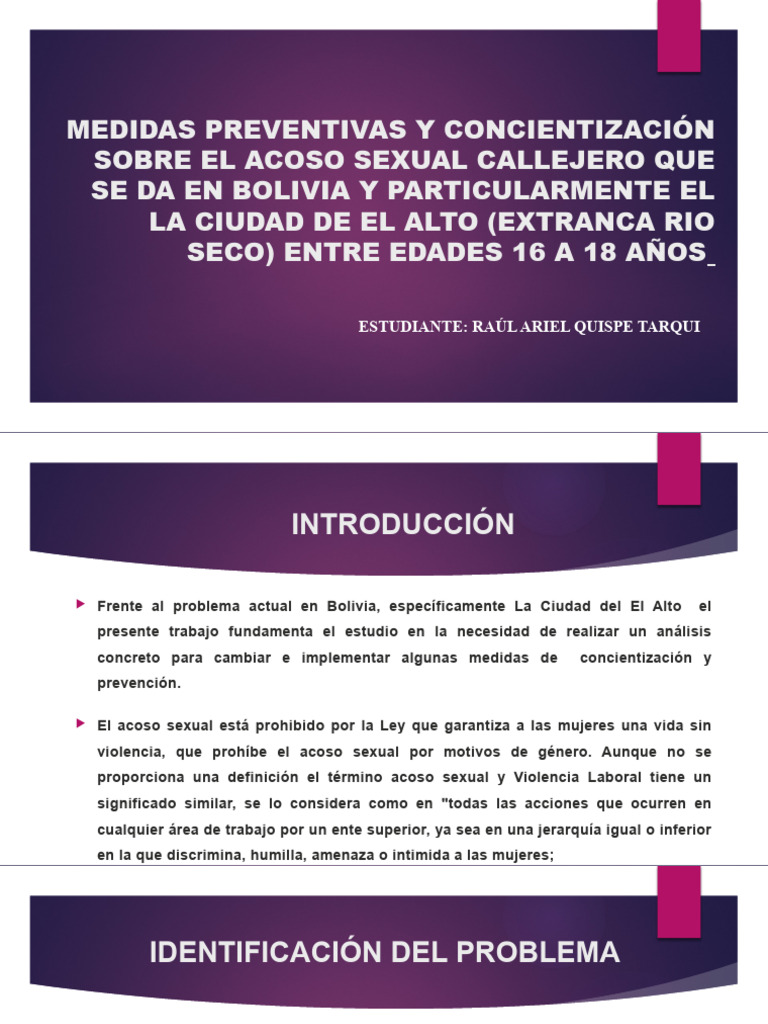 Prevención del Acoso Sexual en El Alto | PDF | Acoso sexual | Agresión