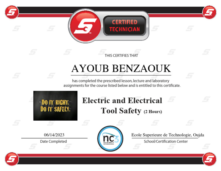 Ayoub Benzaouk Electrical Safety Test PDF