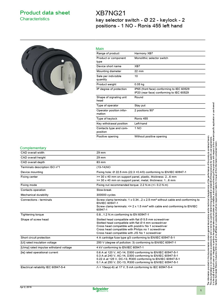 XB7NG21 | PDF | Manufactured Goods | Electrical Engineering