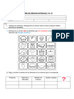 Prueba de Ciencias Naturales PIE 3ro Basico