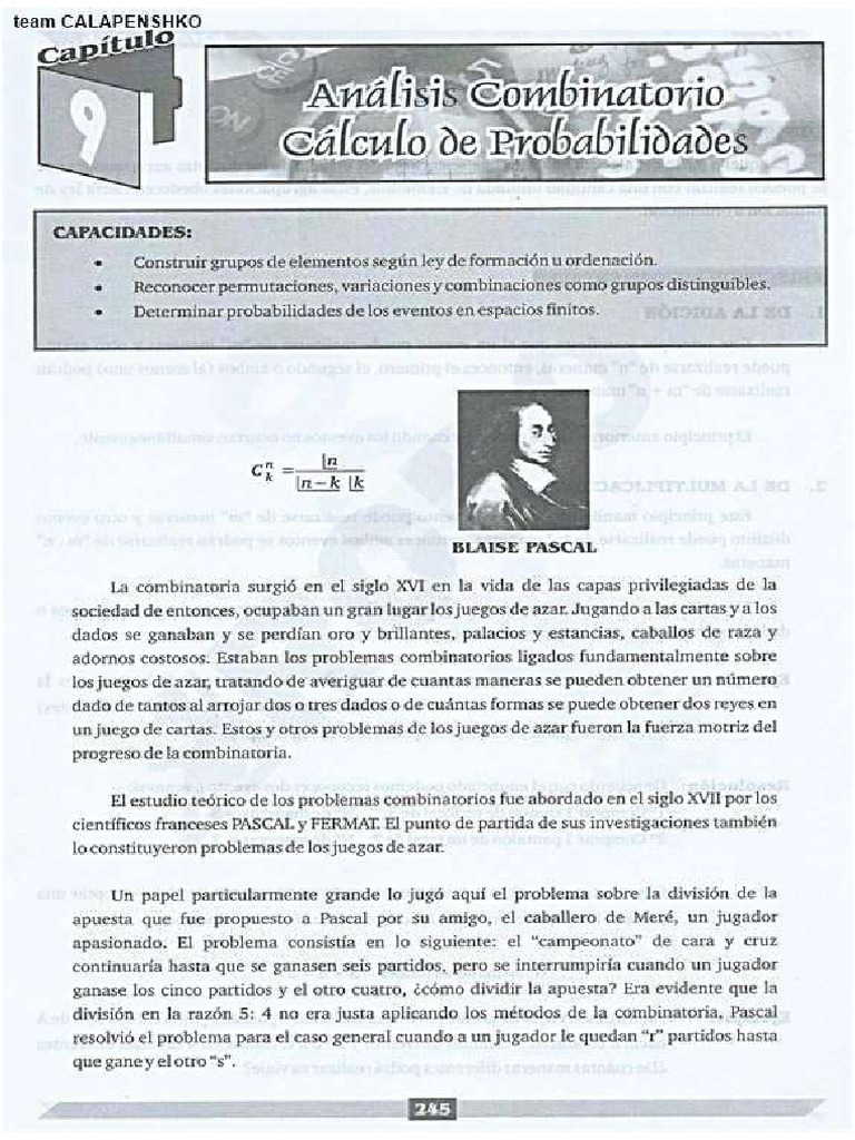 Analisis Combinatorio - Calculo de Probabilidades by Rodo | PDF