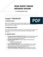 Contoh Laporan Rapat Umum Pemegang Saham