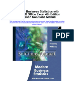Modern Business Statistics With Microsoft Office Excel 4th Edition Anderson Solutions Manual