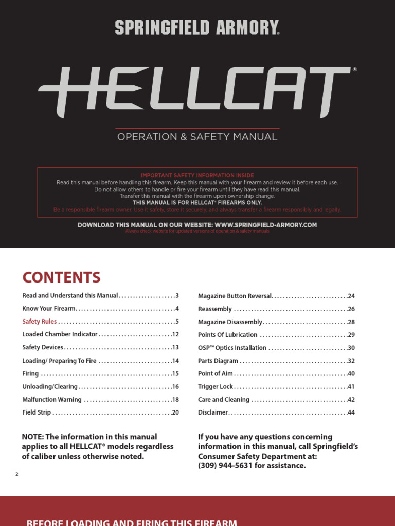 Hellcat Manual PDF Firearms Magazine (Firearms)