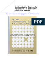 Modern Semiconductor Devices For Integrated Circuits 1st Edition Hu Solutions Manual