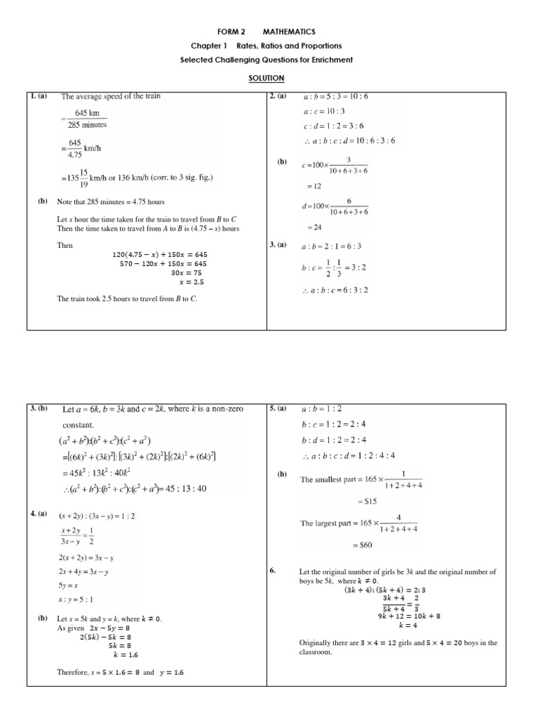 2ACh01 - Enrichment Exercise - Solution | PDF | Mathematics