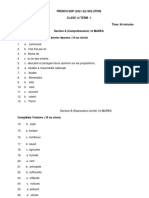 CBSE Class 12 (Term-1) French Marking Scheme Question Paper 2021-22