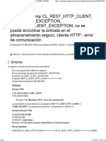 Dump CL - REST - HTTP - CLIENT, UNCAUGHT - EXCEPTION, CX - REST - CLIENT - EXCEPTION, No Se Puede Encontrar La Entrada en El Almacenamiento Seguro, Cliente HTTP - Error de Comunicación