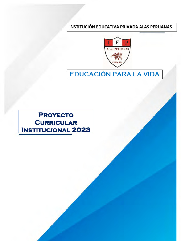 Proyecto Curricular Institucional 2023 | PDF | Plan de estudios ...