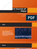 Different Sources of Water: Name: Ayush Kumar Patidar Class:IV C Roll No.: 4340