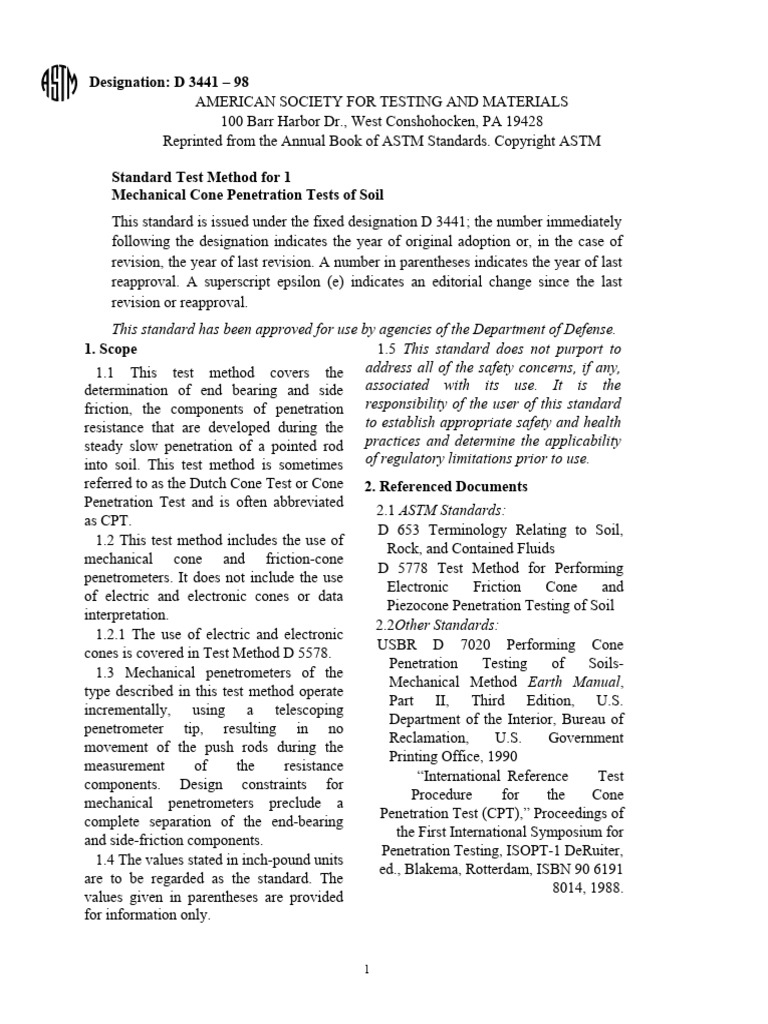 Designation: D 3441 - 98 | PDF | Friction | Applied And ...