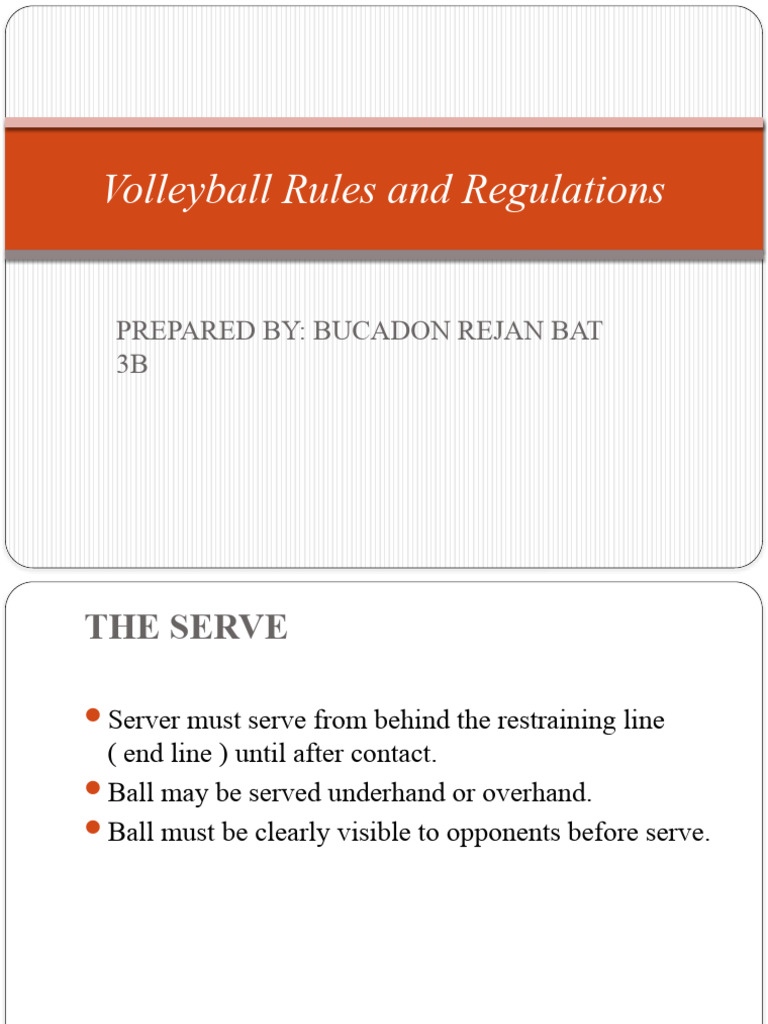 Volleyball Rules and Regulations PDF Volleyball Sports