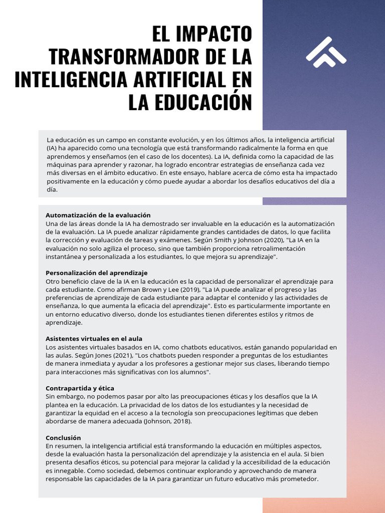 El Impacto Transformador de La Inteligencia Artificial en La Educación ...