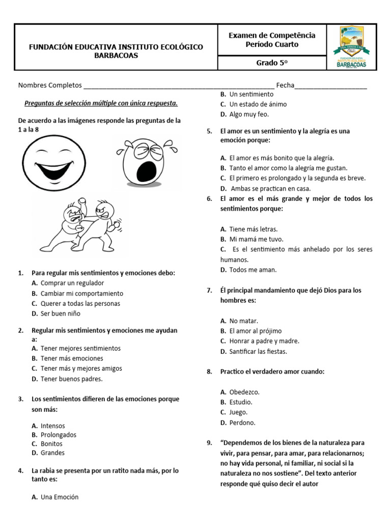 Competencia Quinto PDF Amor